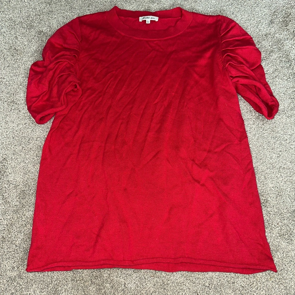 Red Crew Neck Top